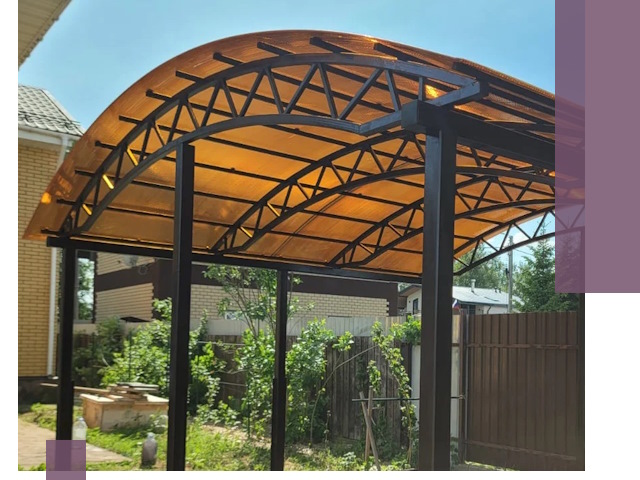 Изготовление навесов под ключ в Темрюке из качественных материалов