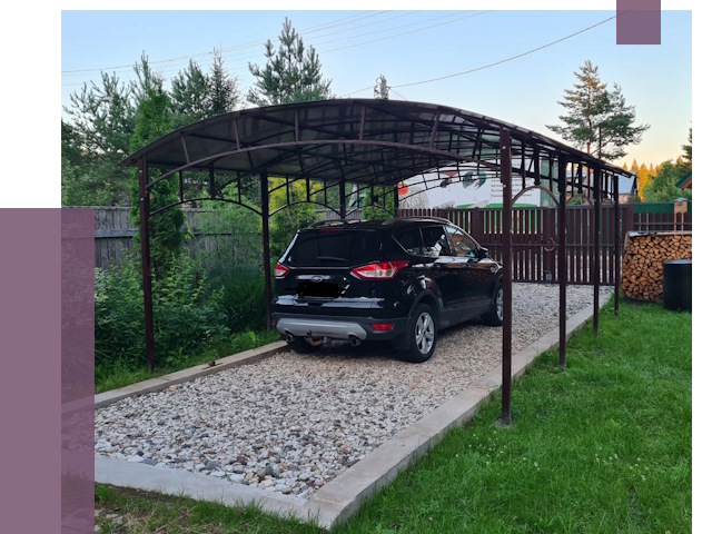 Навесы для автомобиля в Темрюке от 13227 руб.  | ПРОЛЁТ-Тмр