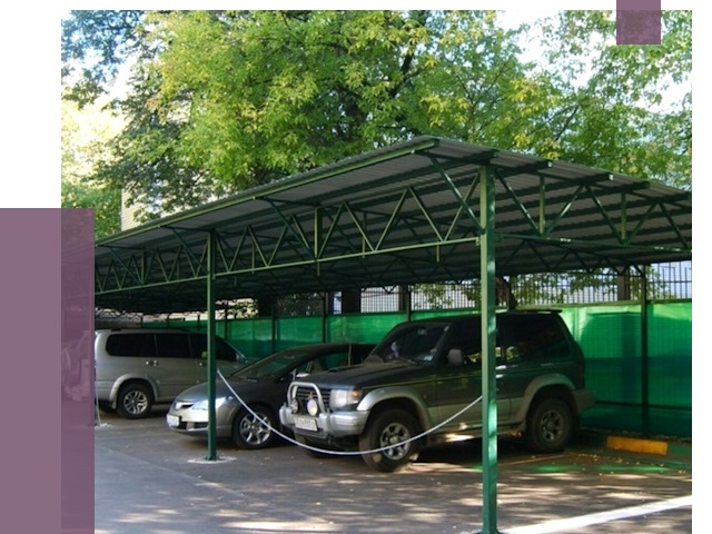Навесы для парковки в Темрюке от 80800 руб. заказать | ПРОЛЁТ-Тмр
