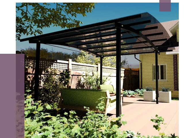 Навесы для террасы в Темрюке от 13124 руб. под ключ | ПРОЛЁТ-Тмр