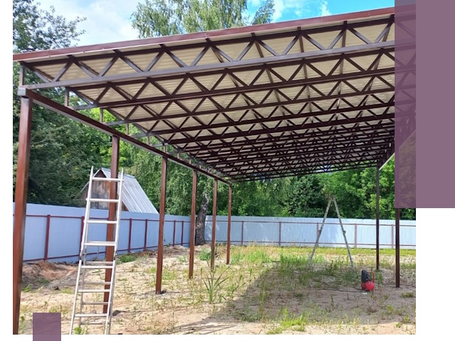 Односкатные навесы под ключ в Темрюке — изготовление и монтаж