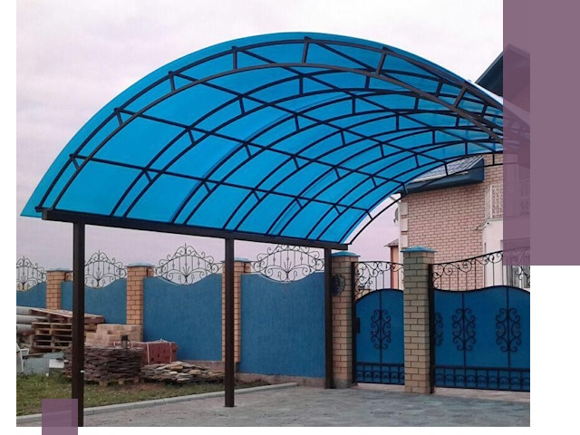 Арочные навесы под ключ в Темрюке — изготовление и монтаж