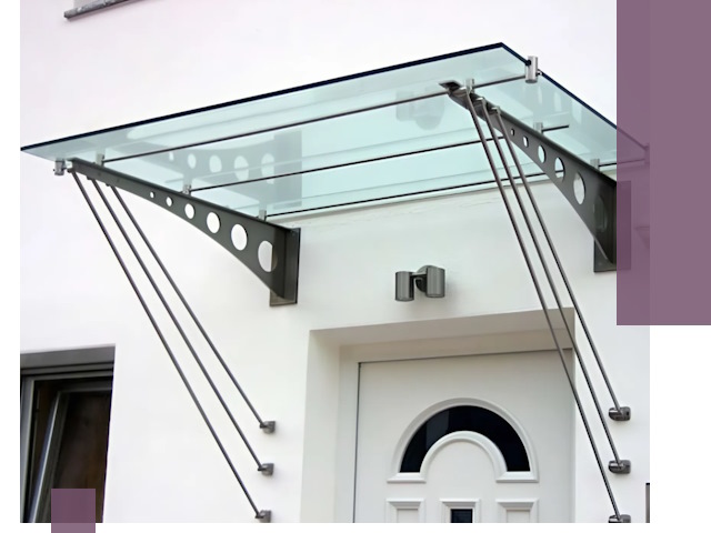 Козырьки над входом под ключ в Темрюке — изготовление и монтаж