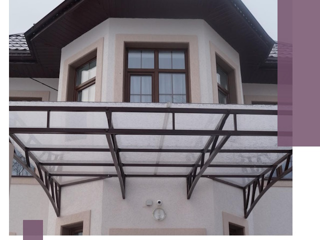 Козырьки из поликарбоната под ключ в Темрюке