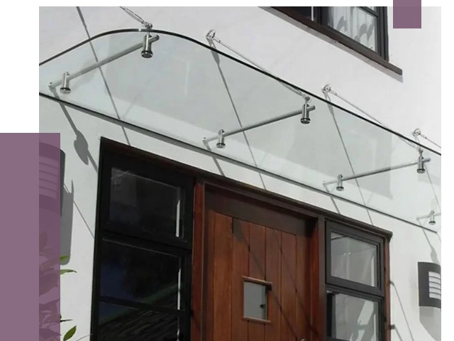 Стеклянные козырьки в Темрюке от 19042 руб. | ПРОЛЁТ-Тмр