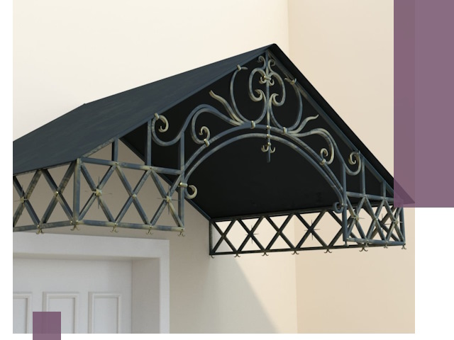 Двускатные металлические козырьки под ключ в Темрюке