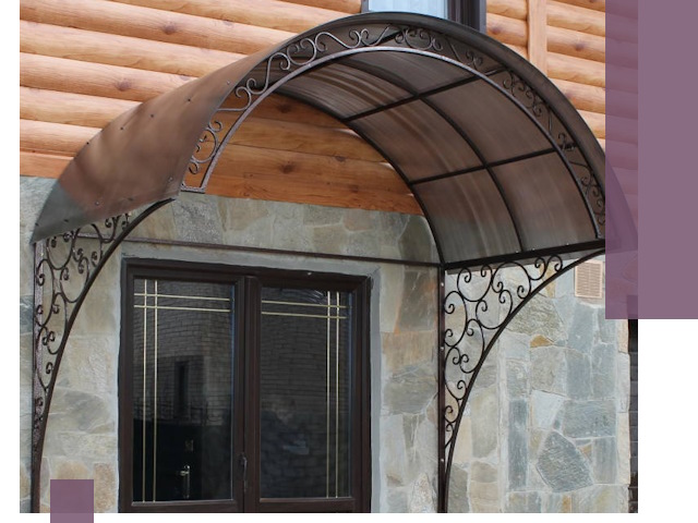 Арочные козырьки под ключ в Темрюке: изготовление и монтаж